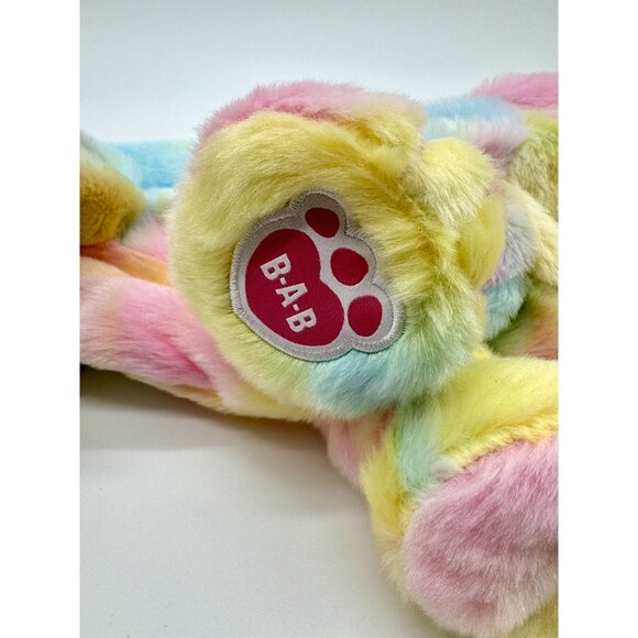 Build A Bear Tie Dye Pastel Rainbow Axolotl New NWT Unstuffed - Picture 4 of 5